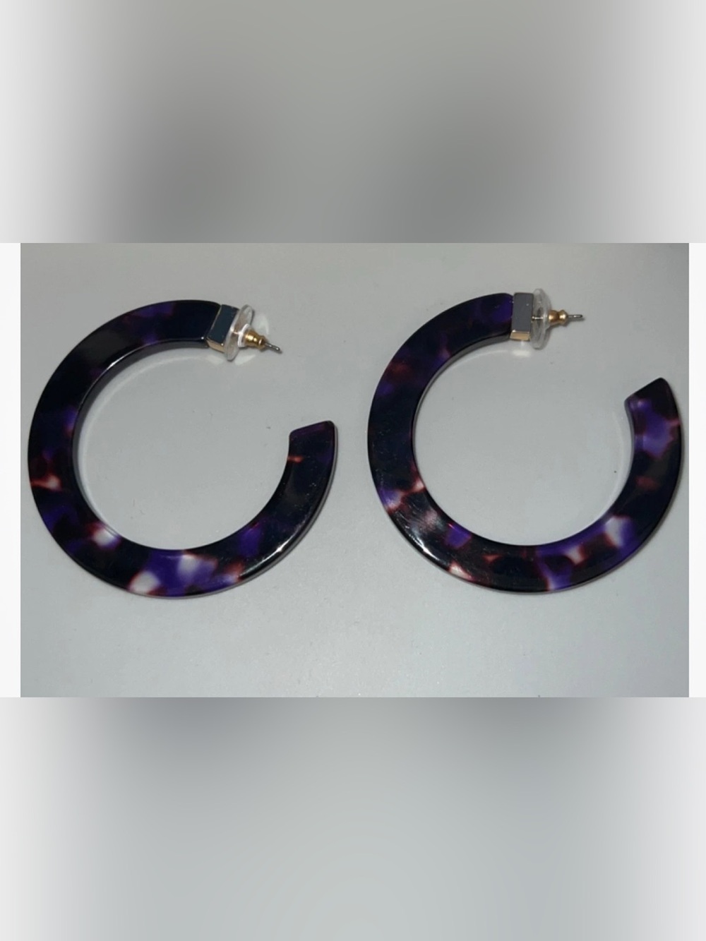 kate spade purple tortoise resin oversized hoops
